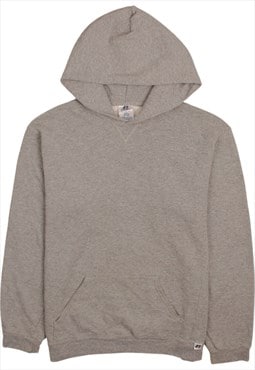 Vintage 90's Russell Hoodie Plain Pullover Grey XLarge