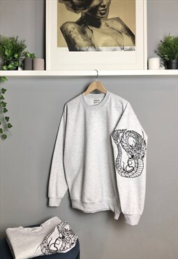 Quetzalcoatl Dragon-tattoo style - Grey unisex fit