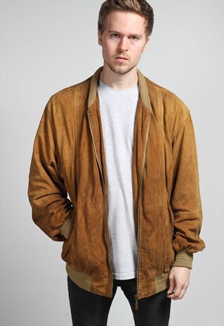 VINTAGE OVERSIZED SUEDE BOMBER JACKET