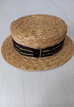 00's Christys' London Boater Hat Straw Beige