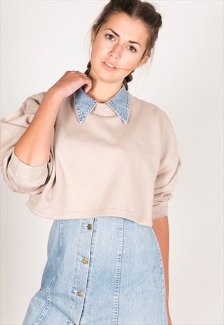 VINTAGE 90S USA CROP SWEATSHIRT/R436