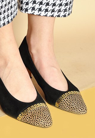 80S LEOPARD TEXTILE PUMPS
