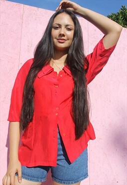 Vintage 70's Red Blouse