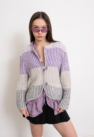 VINTAGE TERRY JACKET LILAC SOFT 90S