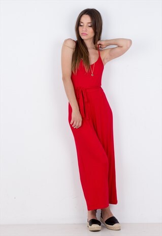 SELF-TIE STRAPPY JUMPSUIT