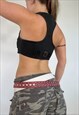 VINTAGE Y2K WAISTCOAT CROPPED TOP VEST GRUNGE 90S