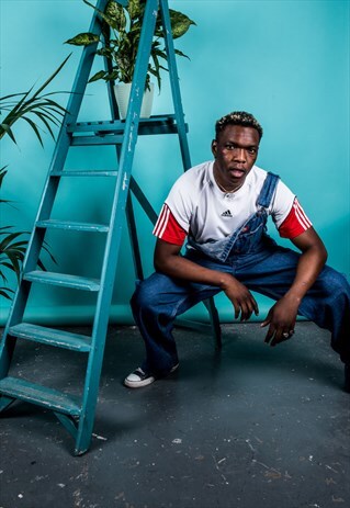 VINTAGE DICKIES DUNGAREES IN BLUE DENIM