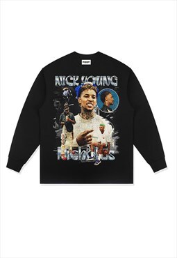 Black Nick Young  Long Sleeve fans T shirt tee NBA