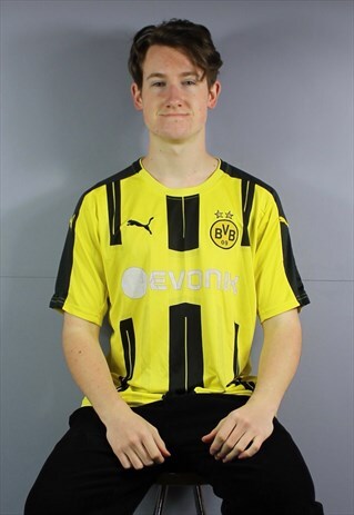 VINTAGE PUMA BORUSSIA DORTMUND FOOTBALL SHIRT IN YELLOW WITH