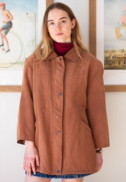 Brown camel color long parka jacket