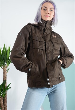 VINTAGE NORTH FACE SPORTS JACKET IN BROWN .