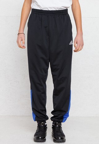 VINTAGE RETRO BLACK ADIDAS TRACK BOTTOMS JOGGERS