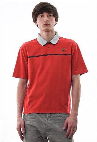 VINTAGE NIKE TENNIS COURT CHALLENGE 90S RED SHORT SLEEVE