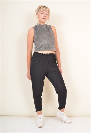 VINTAGE 90'S TRACKIE JOGGER BOTTOMS BLACK