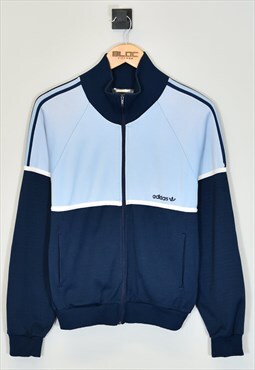 Vintage 1980's Adidas Tracksuit Top Blue XXSmall