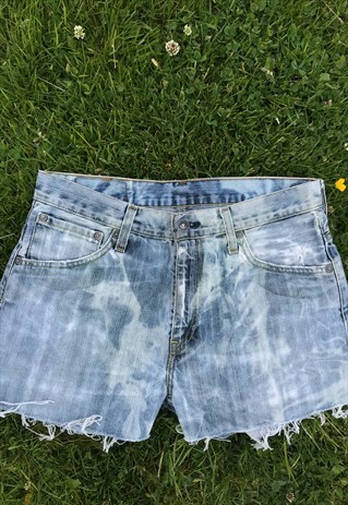 LEVI'S 90'S BLUE TIE DYE BLACH MOM FIT SHORTS