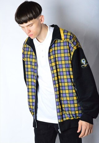 VINTAGE 90S YELLOW BLUE CHECK JACKET