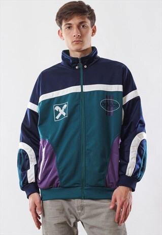 VINTAGE ADIDAS ORIGINALS RAIFFEISEN TRACKSUIT 90S BLUE GREEN