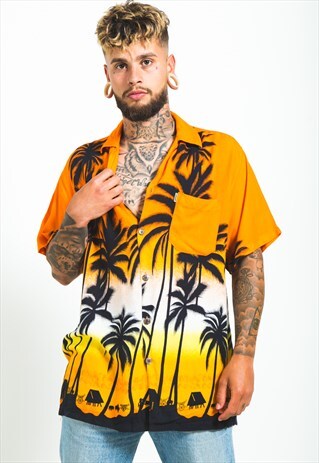 VINTAGE 80S HAWAIIAN SHORT SLEEVE SHIRT/ S6091