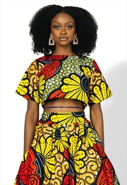 AINA African Print Crop Top, Ankara Crop Top, Blouse