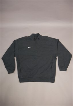 Vintage Nike 1/4 Zip Sweater in Black with Logo