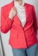 VINTAGE 80S CHIC FITTED BUTTON UP WOMEN BLAZER IN PINK S