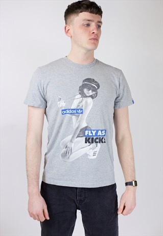VINTAGE 90'S ADIDAS GREY T-SHIRT