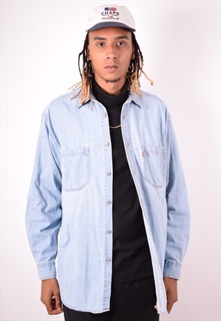 LEVI'S MENS VINTAGE DENIM SHIRT MEDIUM BLUE 90S