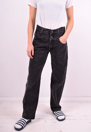 GUESS WOMENS VINTAGE JEANS W29 L32 BLACK 90'S