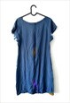 BLUE BATIK TIE DYED DRESS - LARGE 