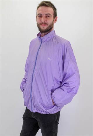 VINTAGE PATTERN FESTIVAL SHELL JACKET IN PURPLE LARGE