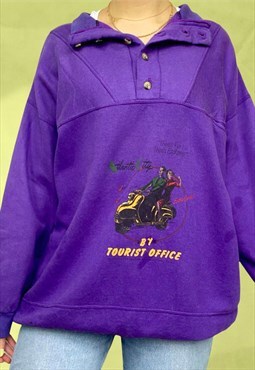 Vintage 80s funky fleece in purple