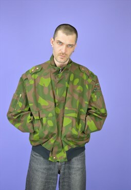 Vintage camouflage army windbreaker bomber jacket