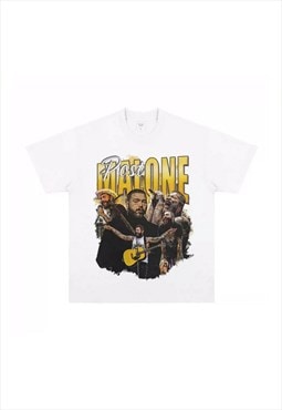 White Post Malone Graphic Cotton fans T shirt tee