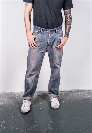 VINTAGE BLUE LEVI'S 501 PAINT JEANS