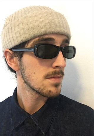 VINTAGE 90S BLACK SLIM KURT COBAIN SUNGLASSES