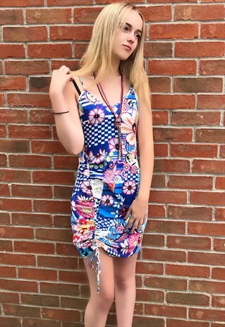 BLUE PRINTED CAMI DRESS