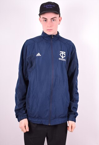 ADIDAS MENS VINTAGE TRACKSUIT TOP JACKET XL BLUE 90'S