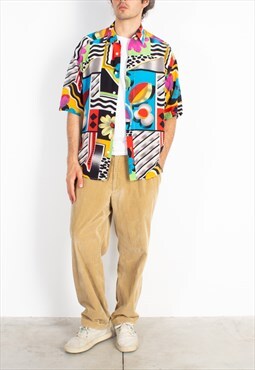 Men's Eros Colorful Pop Flowers Shirt