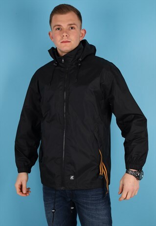 VINTAGE K-WAY WINDBREAKER JACKET IN BLACK NJ733