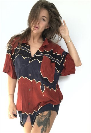 PATTERNED OVERSIZED RETRO VINTAGE UNISEX FESTIVAL SHIRT