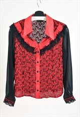 Vintage 90s sheer blouse in red