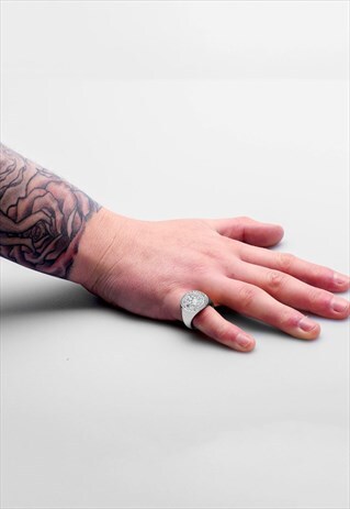 MEDALLION SOVEREIGN ST GEORGE SIGNET RING - SILVER