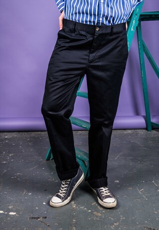 VINTAGE DOCKERS 1980S TROUSERS IN NAVY BLUE