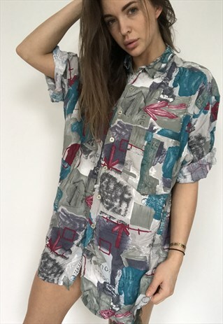 PATTERNED OVERSIZED RETRO VINTAGE UNISEX FESTIVAL SHIRT