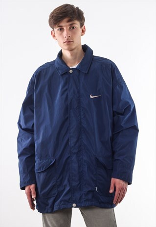 VINTAGE NIKE COACH WINDBREAKER 90S BLUE BIG LOGO