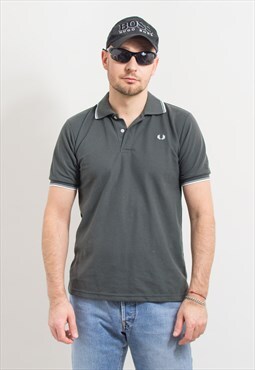 Fred Perry polo shirt in grey short sleeve M/L