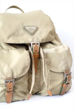 Vintage Prada Cream Nylon Backpack
