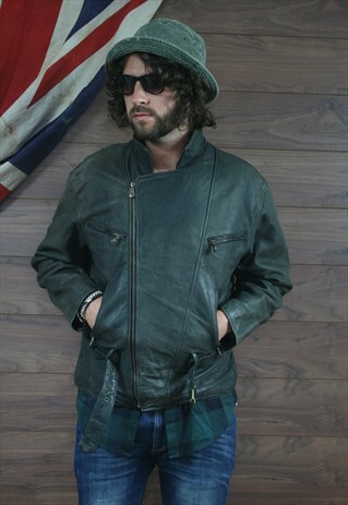VINTAGE70'S LEATHER PERFECTO BIKER JACKET LARGE (7)