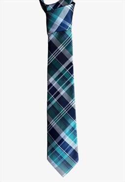 Vintage 90s U.S Polo Assn. Blue Tartan Print Tie